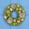 14" Artificial Spring Wreath with Mini Wooden Flowers for Wall or Door